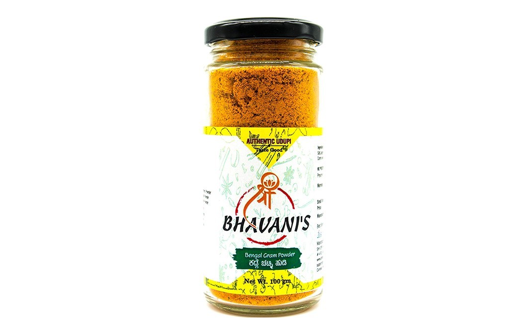 Bhavani's Bengal Gram Powder    Glass Jar  100 grams